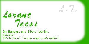 lorant tecsi business card